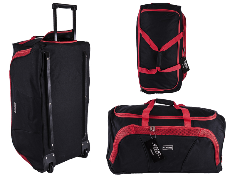 2622 Black/Red 32" Trolley Bag with Front Pocket & Retracta